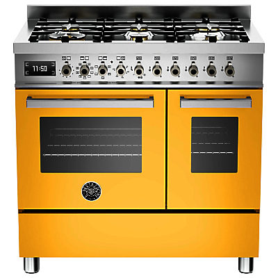 Bertazzoni Professional Series 90cm Dual Fuel Twin Range Cooker Yellow